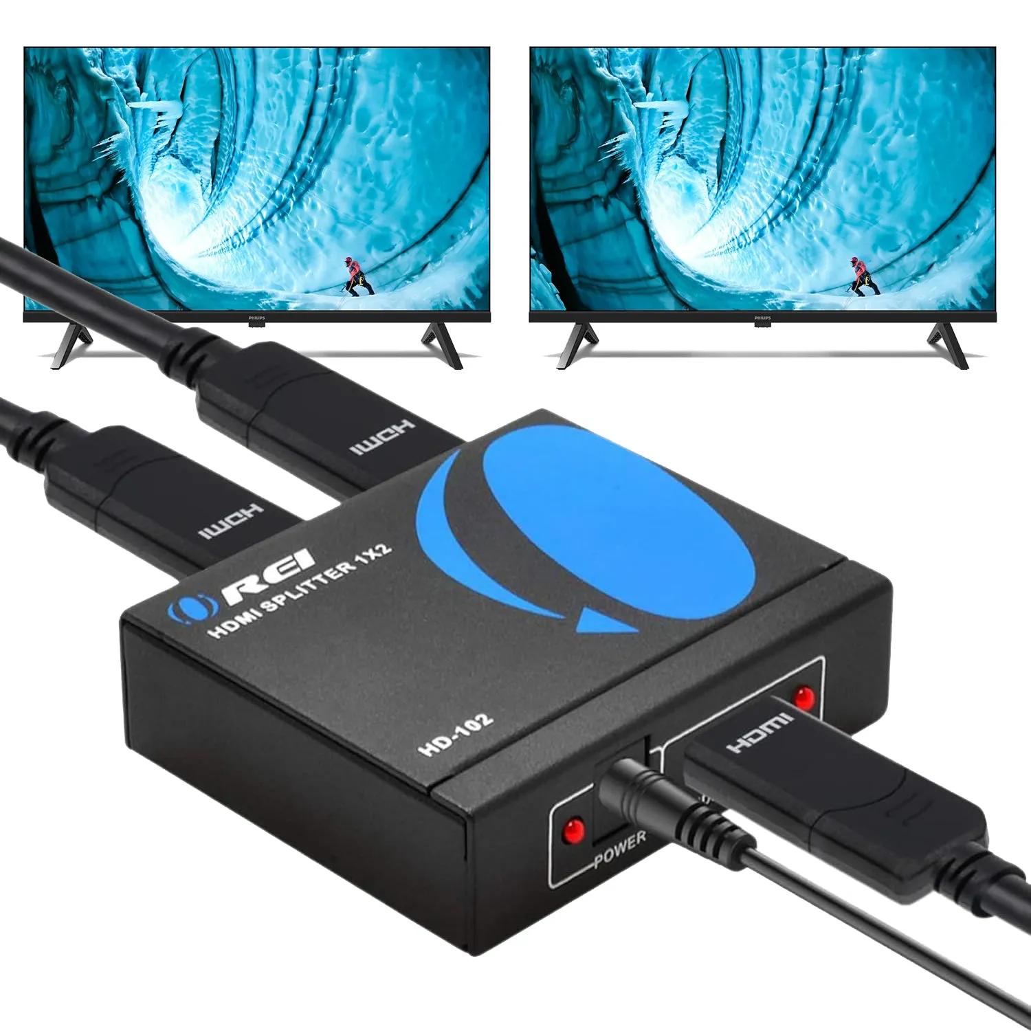 OREI HD-102: 1x2 HDMI USB Splitter - Full HD 1080P - 4K  & 3D Support