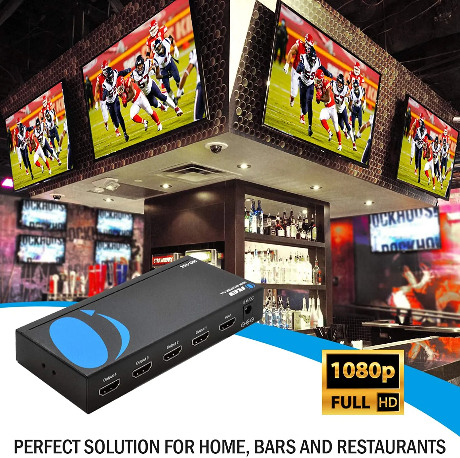 OREI HD-104: 1x4 HDMI USB Splitter Supports 4K with 3D full HD 1080 P