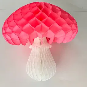 Paper fly agaric Mushroom Honeycomb Pink and White party decoration large 46cm/18.11" 3D  Woodland Forest Birthday decor Fall Baby Shower