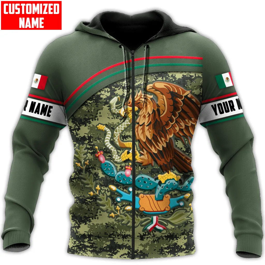 Personalized Name Mexico Coat Of Arms Camo Unisex Sweatshirt Hoodie Christmas Shirts