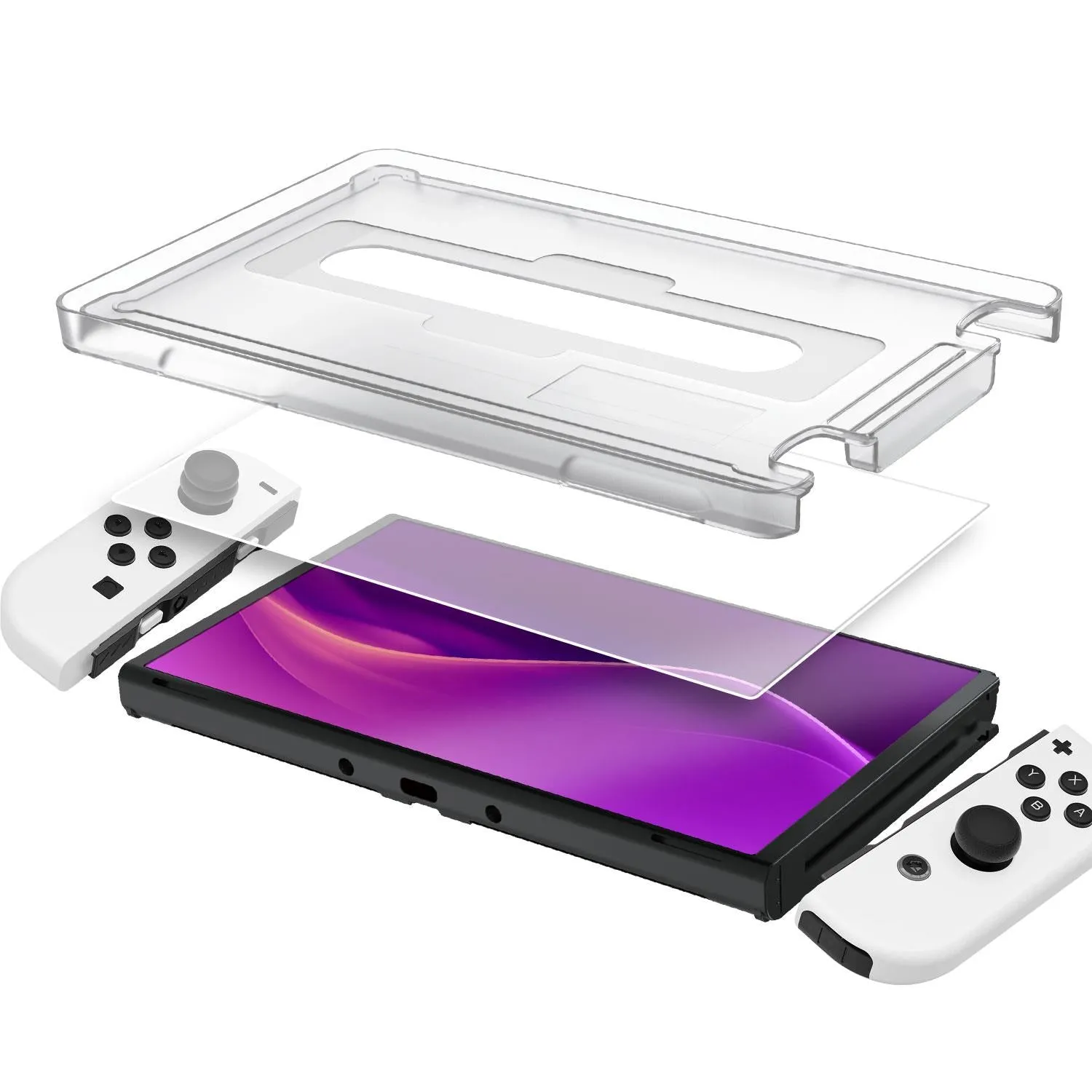 Powerwave Glass Screen Protector with Alignment Tray for Nintendo Switch OLED