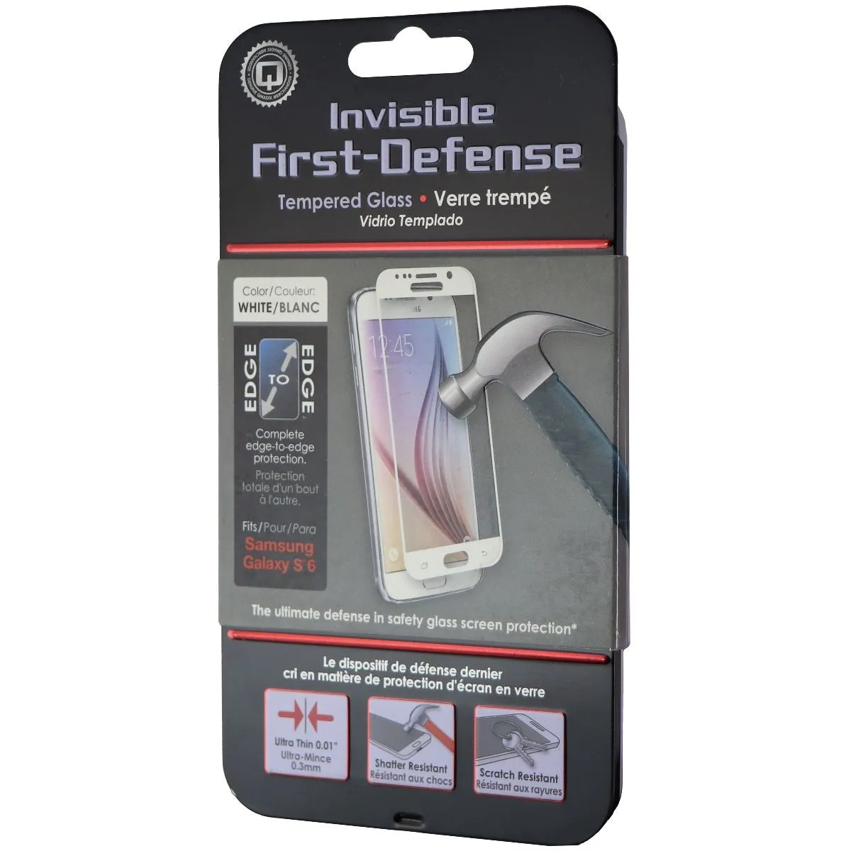 Qmadix Invisible Edge-to-Edge Tempered Glass for Galaxy S6 - Clear/White