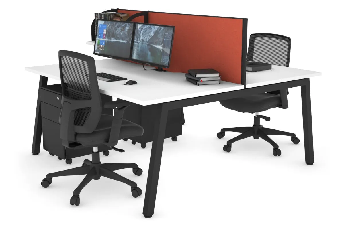 Quadro 2 Person Office Workstation [1600L x 800W with Cable Scallop]