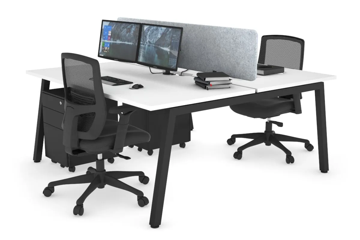 Quadro 2 Person Office Workstation [1600L x 800W with Cable Scallop]