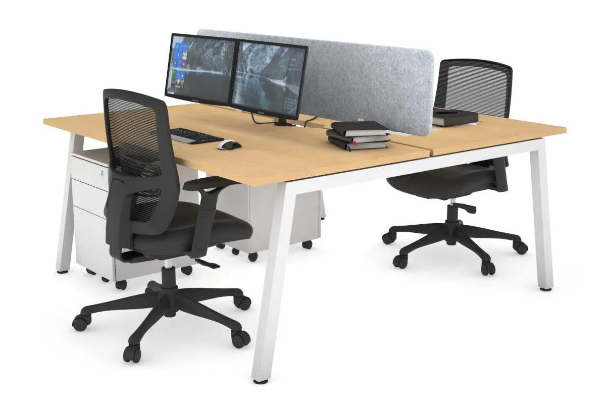 Quadro 2 Person Office Workstation [1600L x 800W with Cable Scallop]