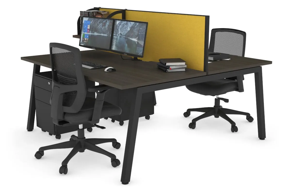 Quadro 2 Person Office Workstation [1600L x 800W with Cable Scallop]