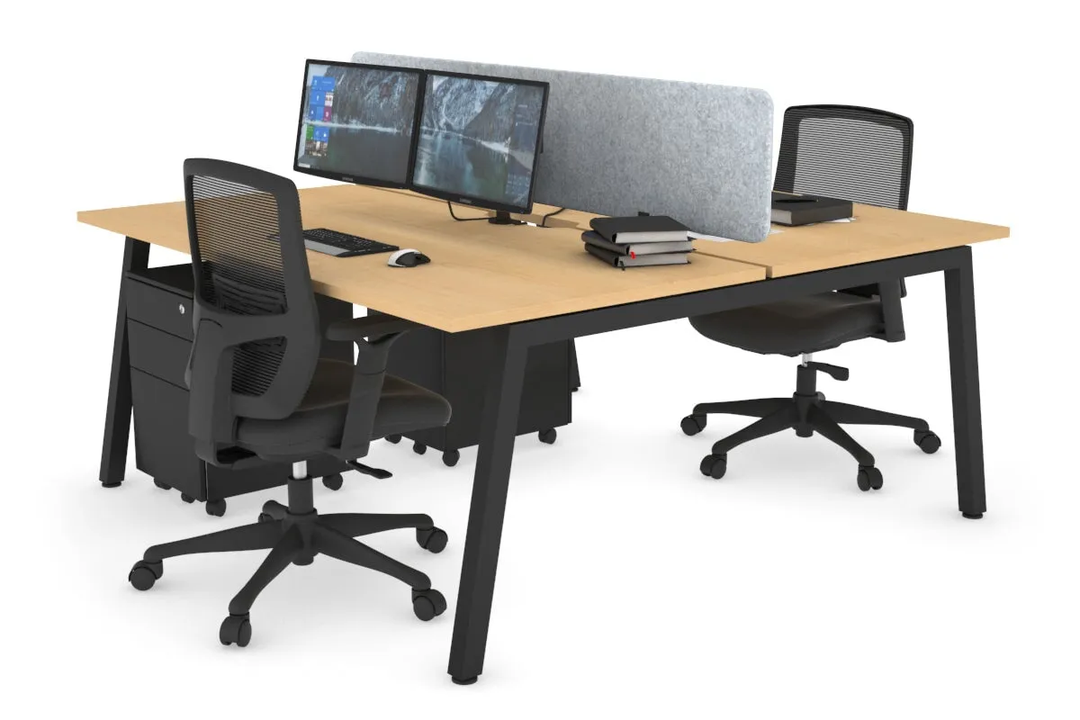Quadro 2 Person Office Workstation [1600L x 800W with Cable Scallop]