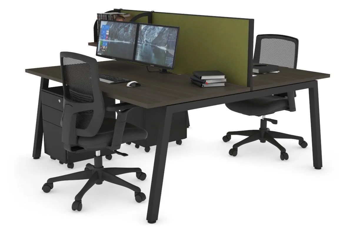 Quadro 2 Person Office Workstation [1600L x 800W with Cable Scallop]