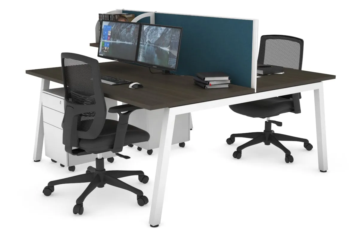 Quadro 2 Person Office Workstation [1600L x 800W with Cable Scallop]