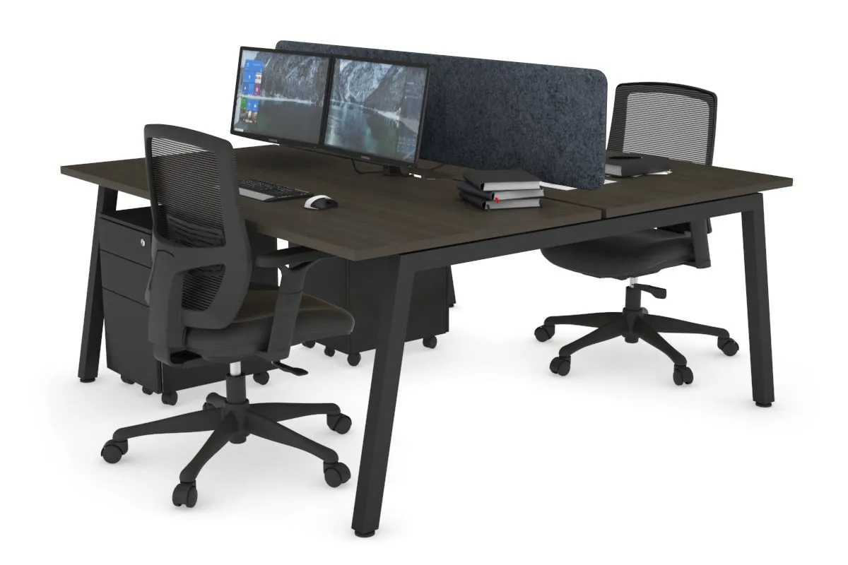 Quadro 2 Person Office Workstation [1600L x 800W with Cable Scallop]