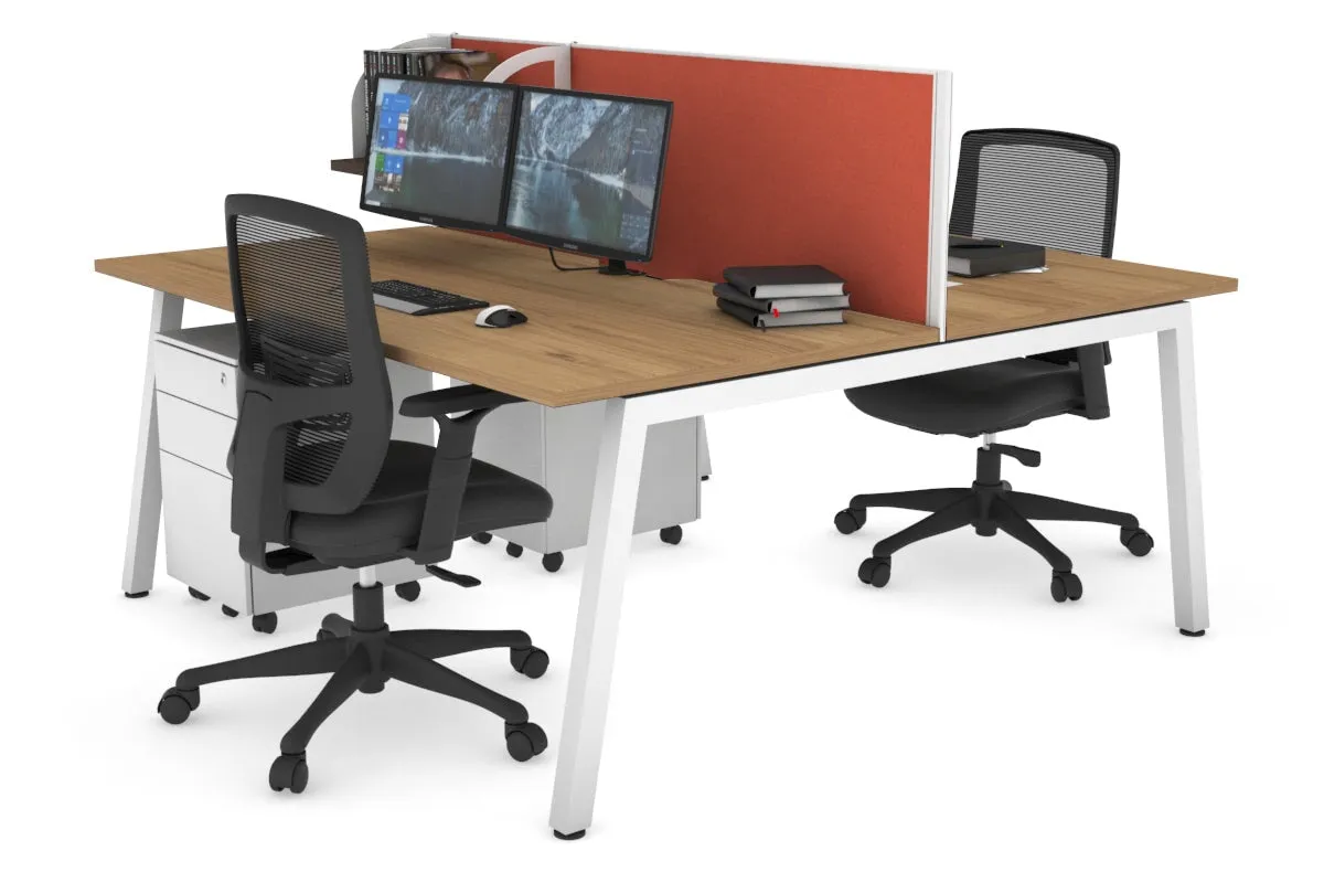 Quadro 2 Person Office Workstation [1600L x 800W with Cable Scallop]