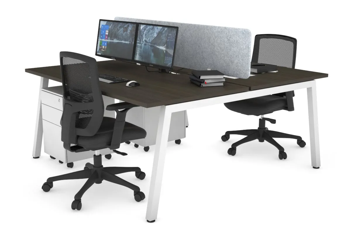 Quadro 2 Person Office Workstation [1600L x 800W with Cable Scallop]