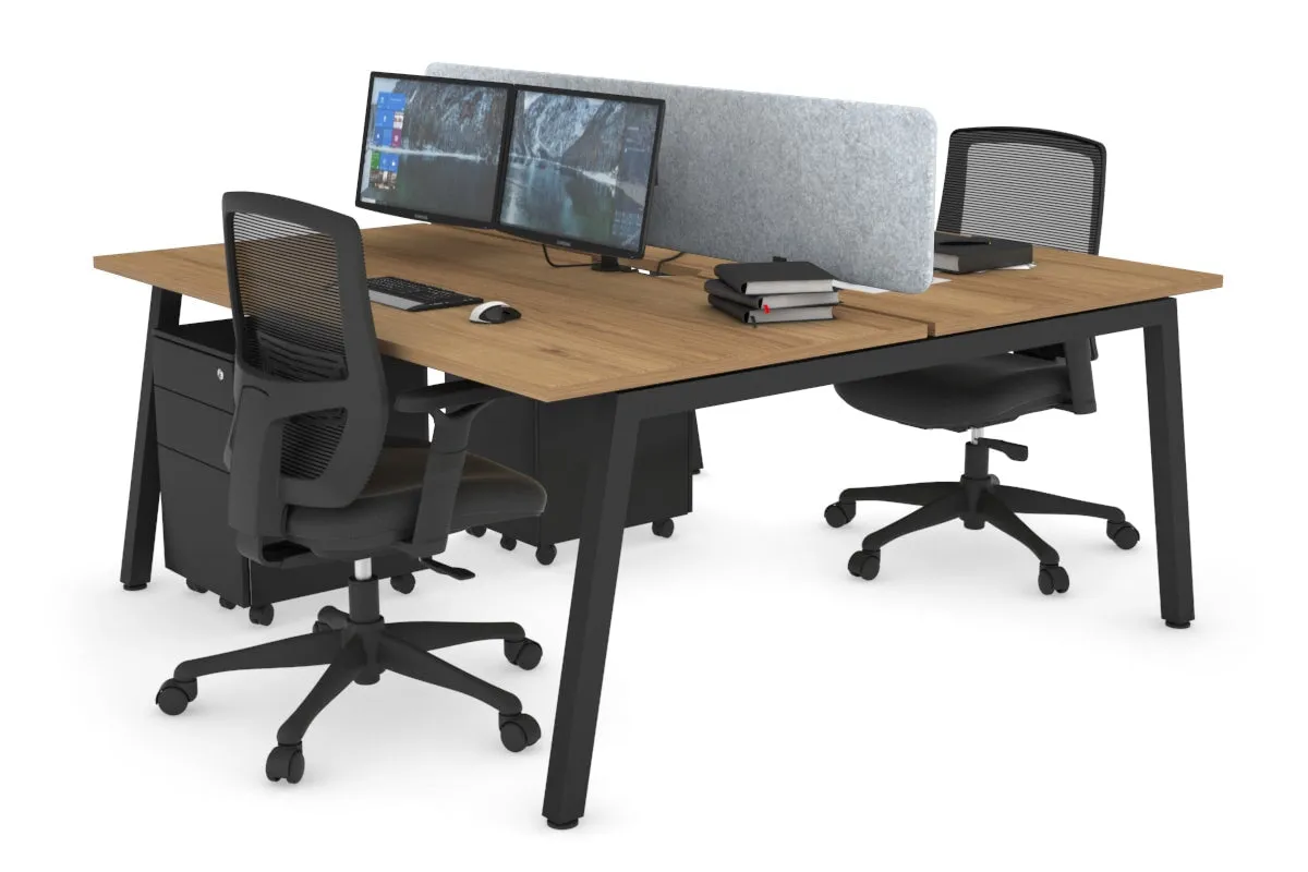 Quadro 2 Person Office Workstation [1600L x 800W with Cable Scallop]
