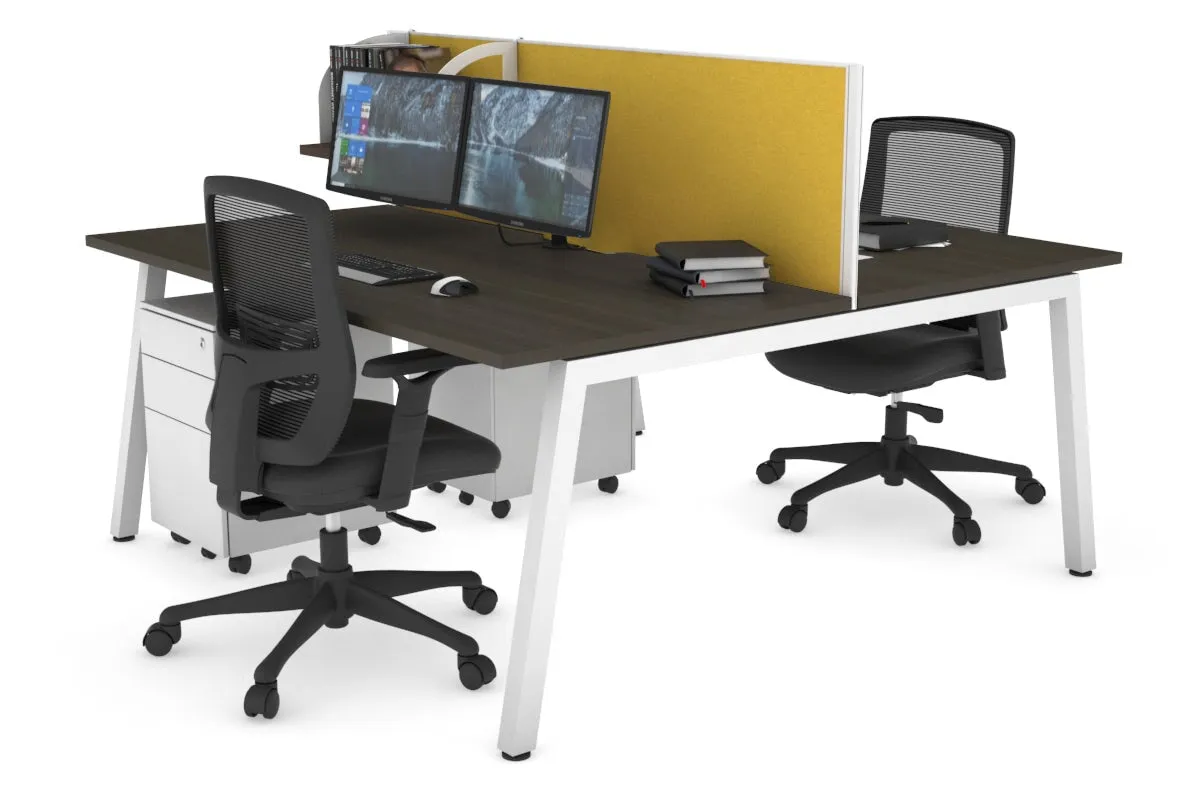 Quadro 2 Person Office Workstation [1600L x 800W with Cable Scallop]