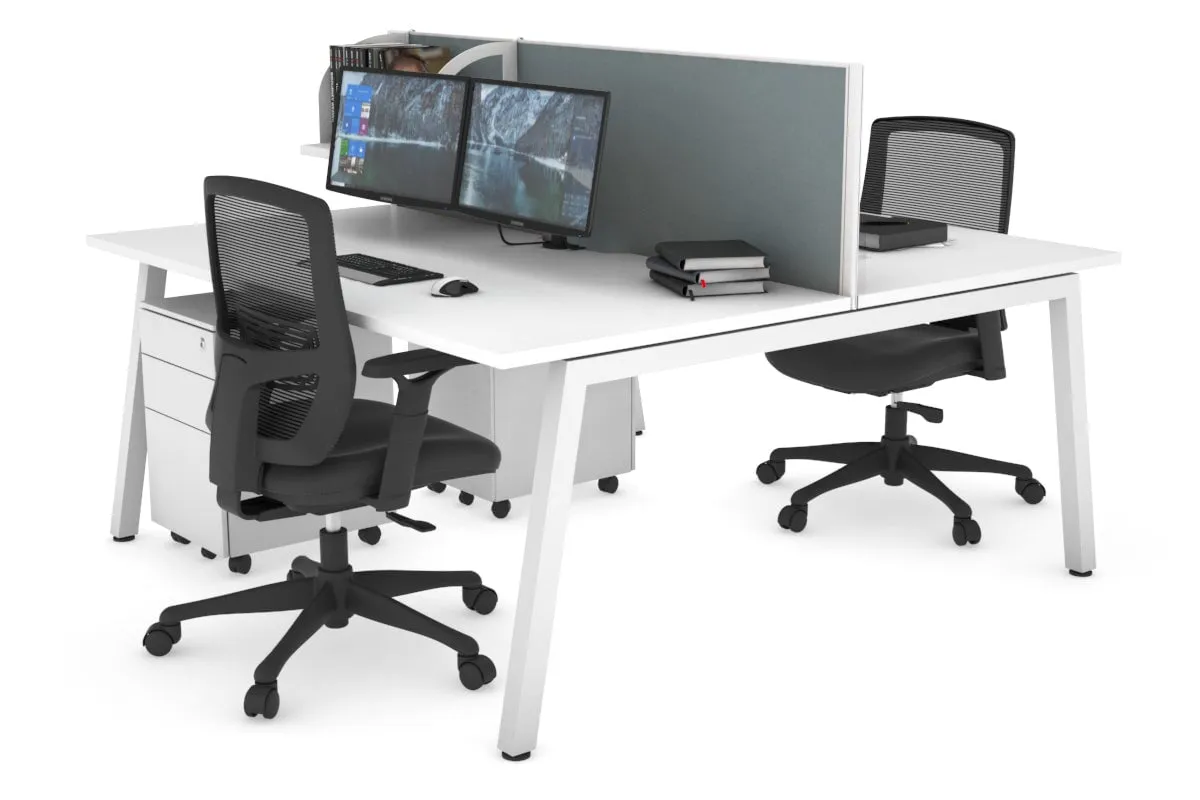 Quadro 2 Person Office Workstation [1600L x 800W with Cable Scallop]