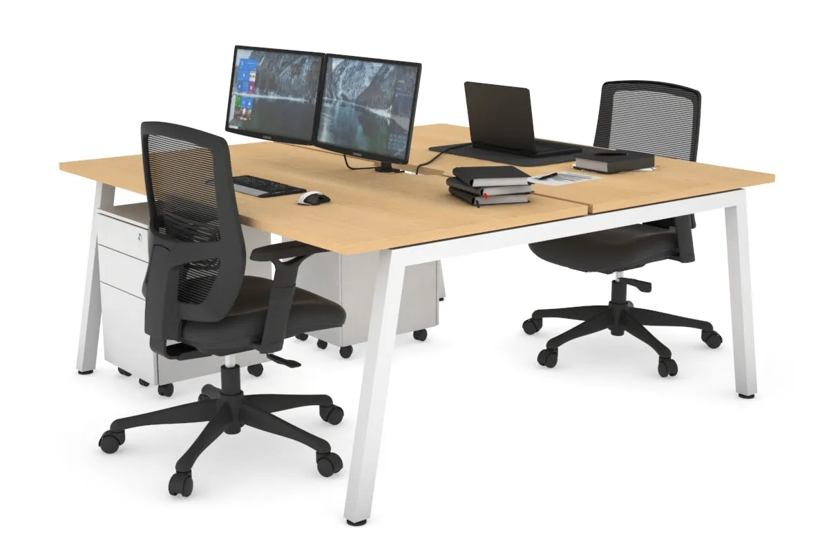 Quadro 2 Person Office Workstation [1600L x 800W with Cable Scallop]