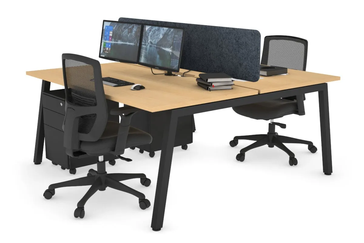 Quadro 2 Person Office Workstation [1600L x 800W with Cable Scallop]