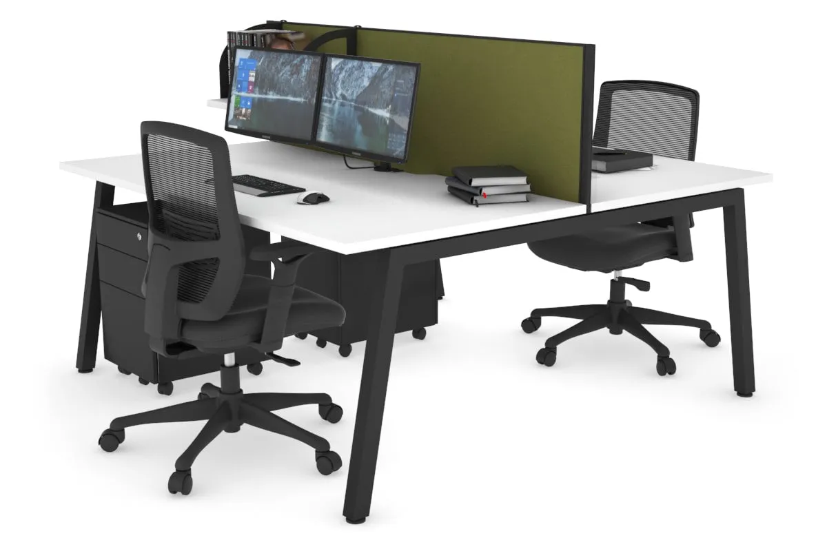 Quadro 2 Person Office Workstation [1600L x 800W with Cable Scallop]