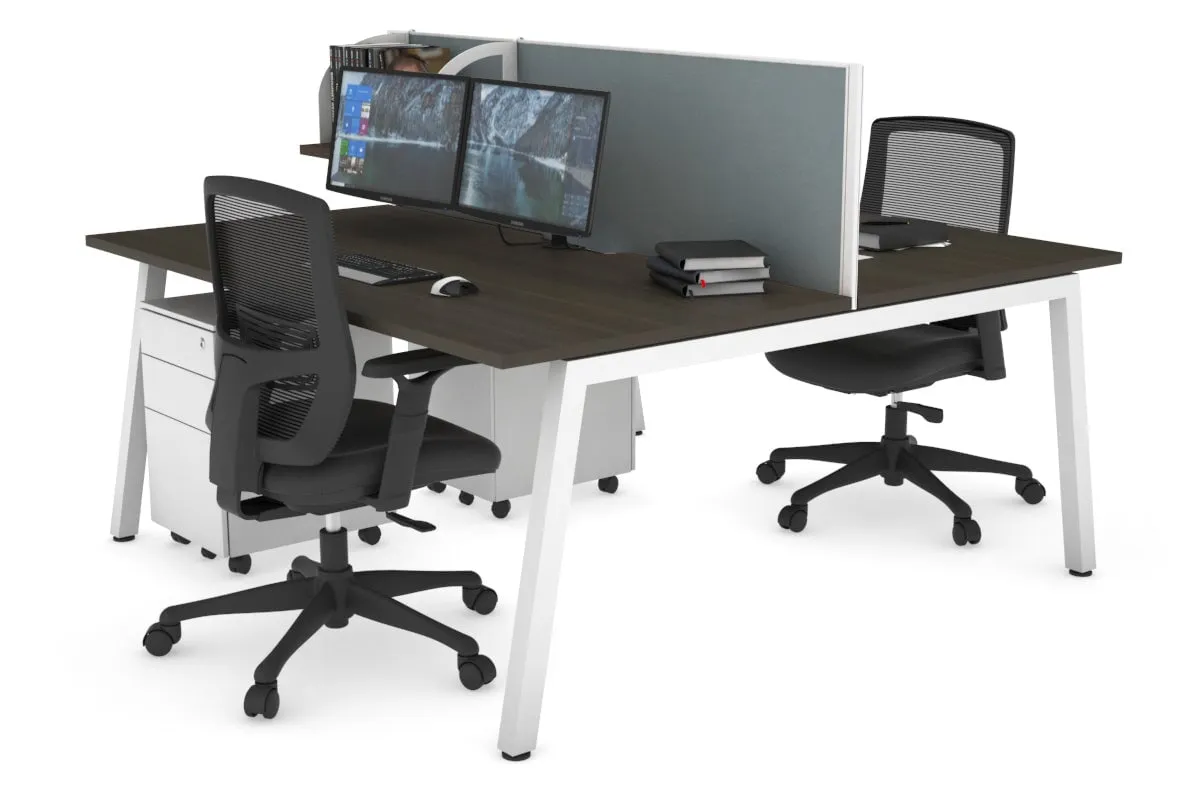Quadro 2 Person Office Workstation [1600L x 800W with Cable Scallop]