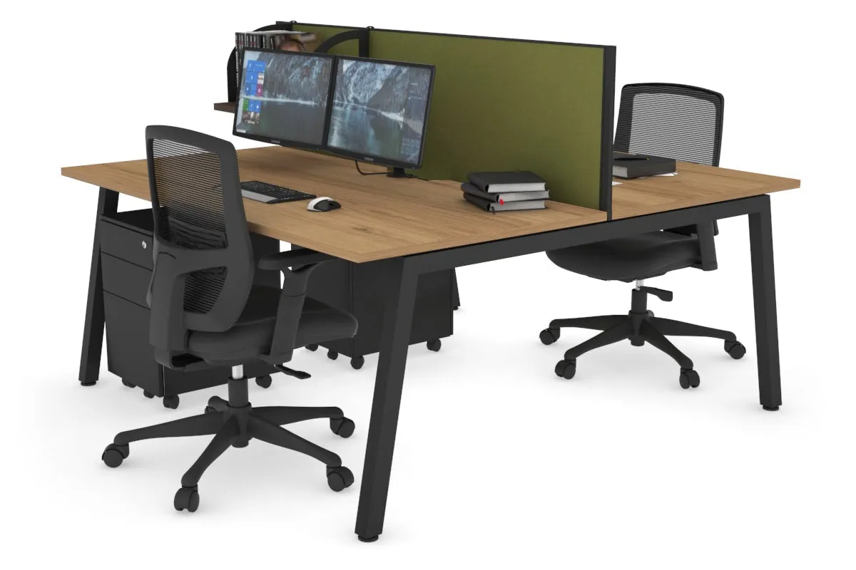 Quadro 2 Person Office Workstation [1600L x 800W with Cable Scallop]