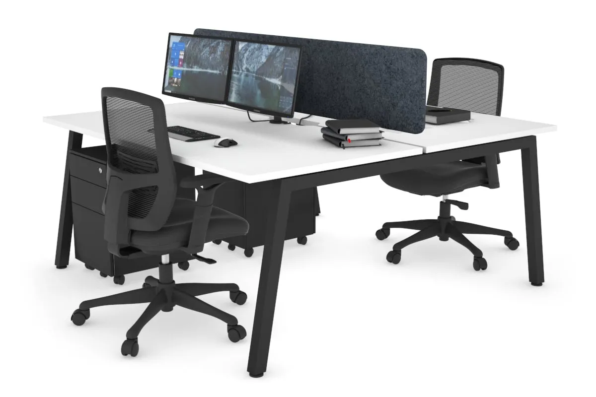 Quadro 2 Person Office Workstation [1600L x 800W with Cable Scallop]