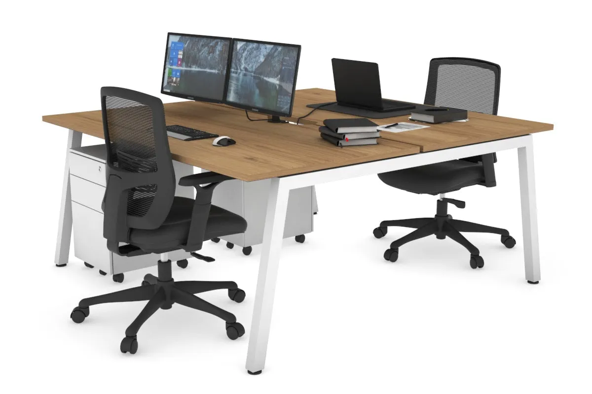 Quadro 2 Person Office Workstation [1600L x 800W with Cable Scallop]