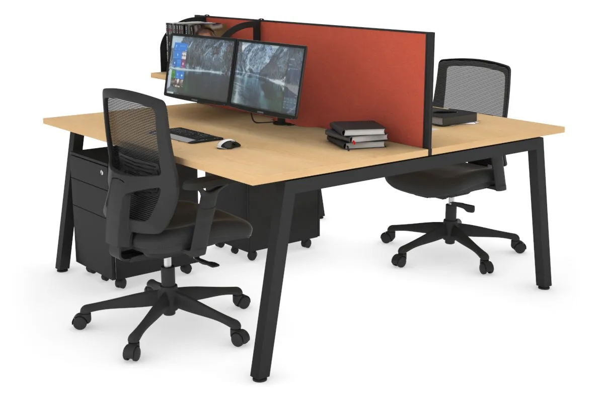 Quadro 2 Person Office Workstation [1600L x 800W with Cable Scallop]