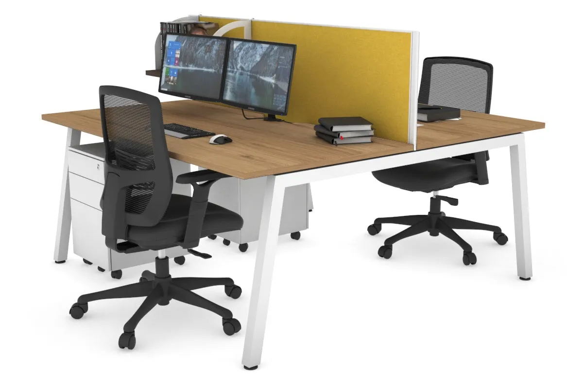 Quadro 2 Person Office Workstation [1600L x 800W with Cable Scallop]
