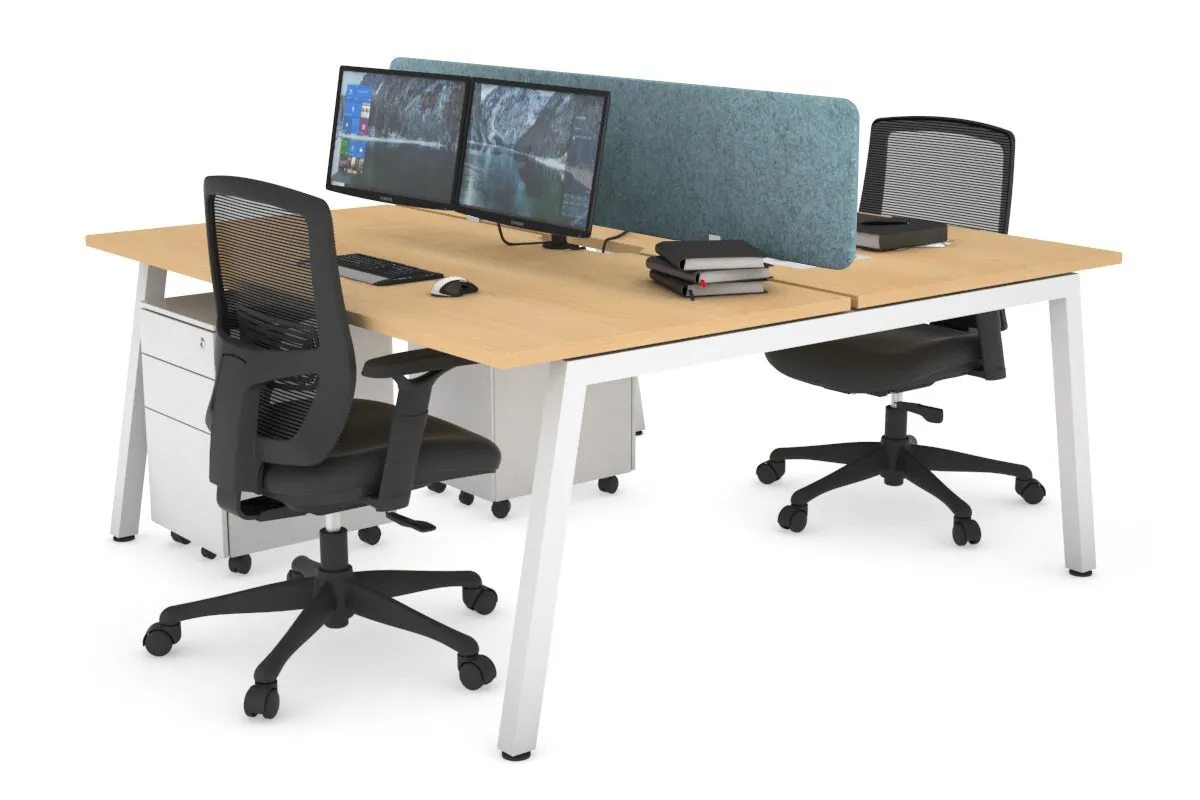 Quadro 2 Person Office Workstation [1600L x 800W with Cable Scallop]