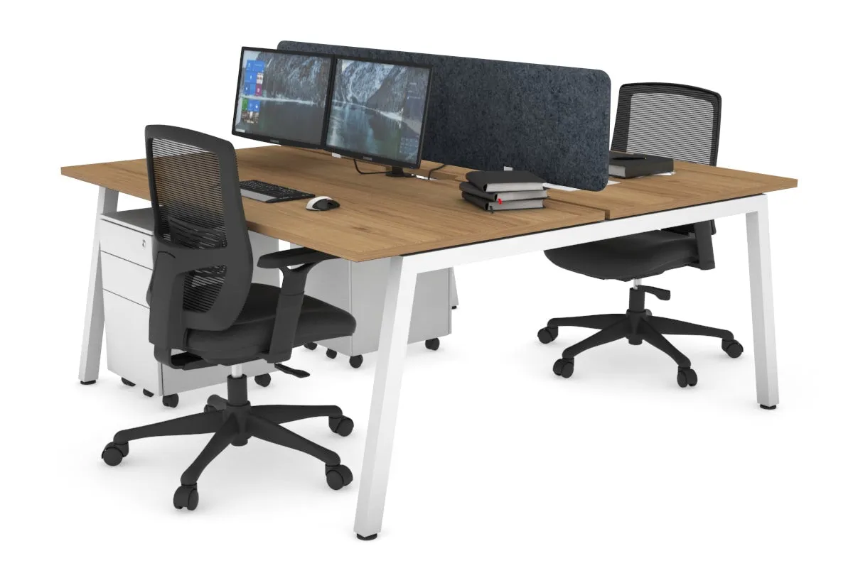 Quadro 2 Person Office Workstation [1600L x 800W with Cable Scallop]