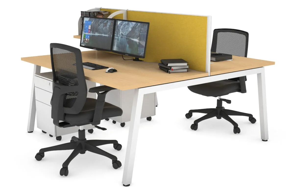 Quadro 2 Person Office Workstation [1600L x 800W with Cable Scallop]