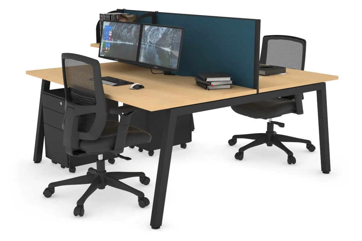 Quadro 2 Person Office Workstation [1600L x 800W with Cable Scallop]
