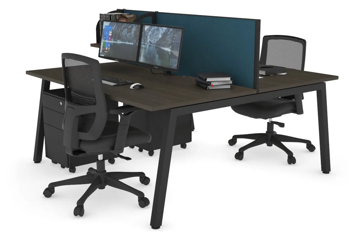 Quadro 2 Person Office Workstation [1600L x 800W with Cable Scallop]