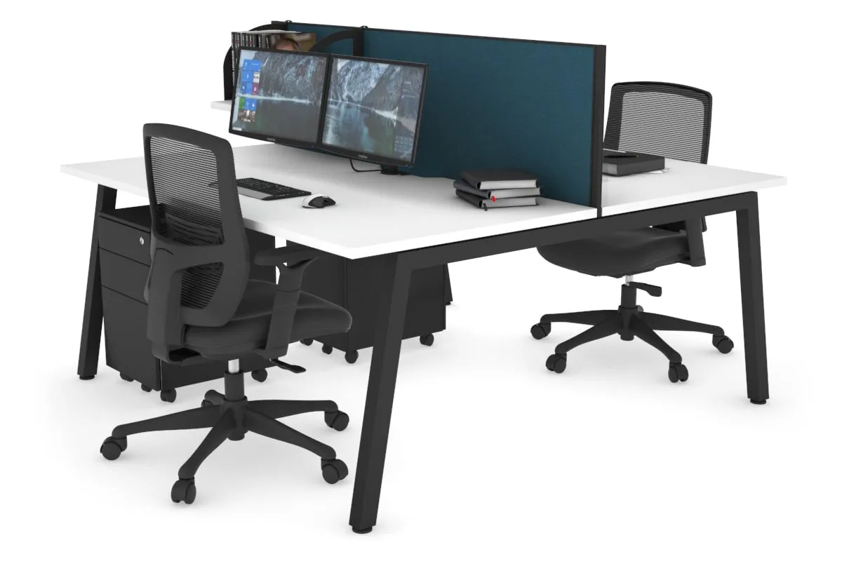 Quadro 2 Person Office Workstation [1600L x 800W with Cable Scallop]