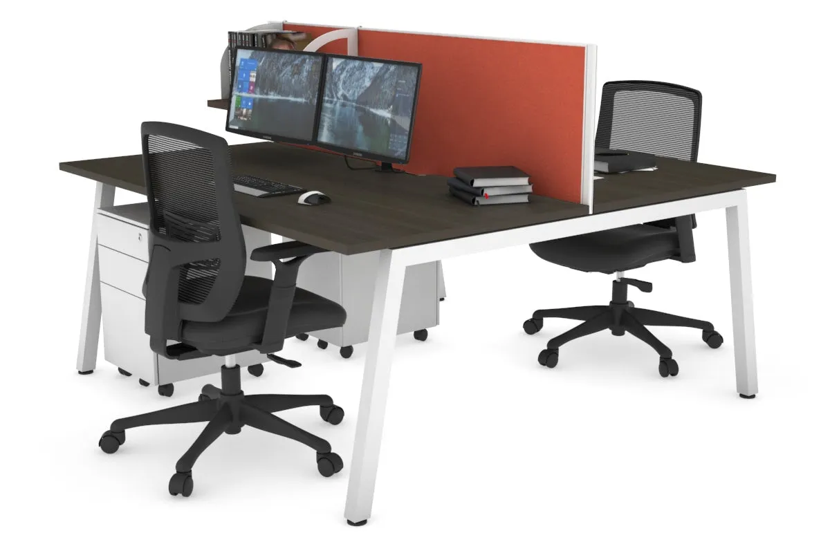 Quadro 2 Person Office Workstation [1600L x 800W with Cable Scallop]
