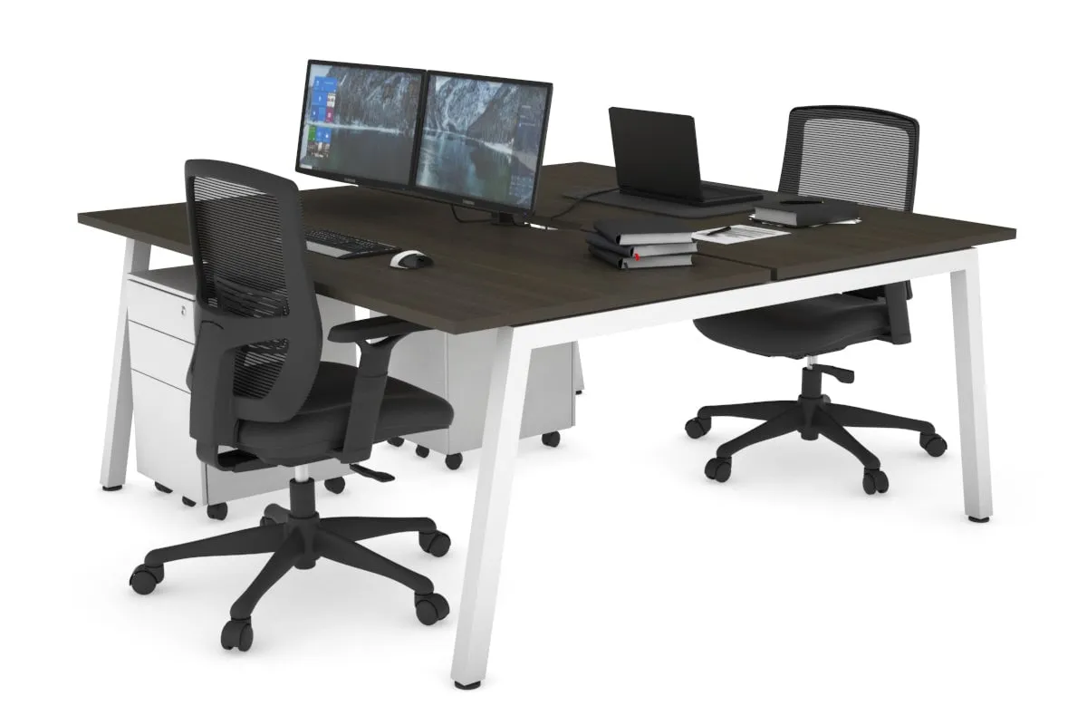 Quadro 2 Person Office Workstation [1600L x 800W with Cable Scallop]