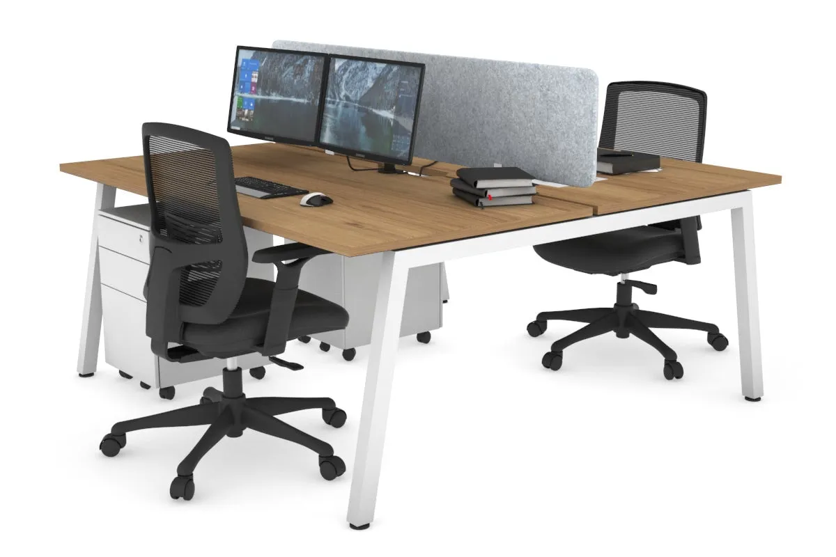 Quadro 2 Person Office Workstation [1600L x 800W with Cable Scallop]
