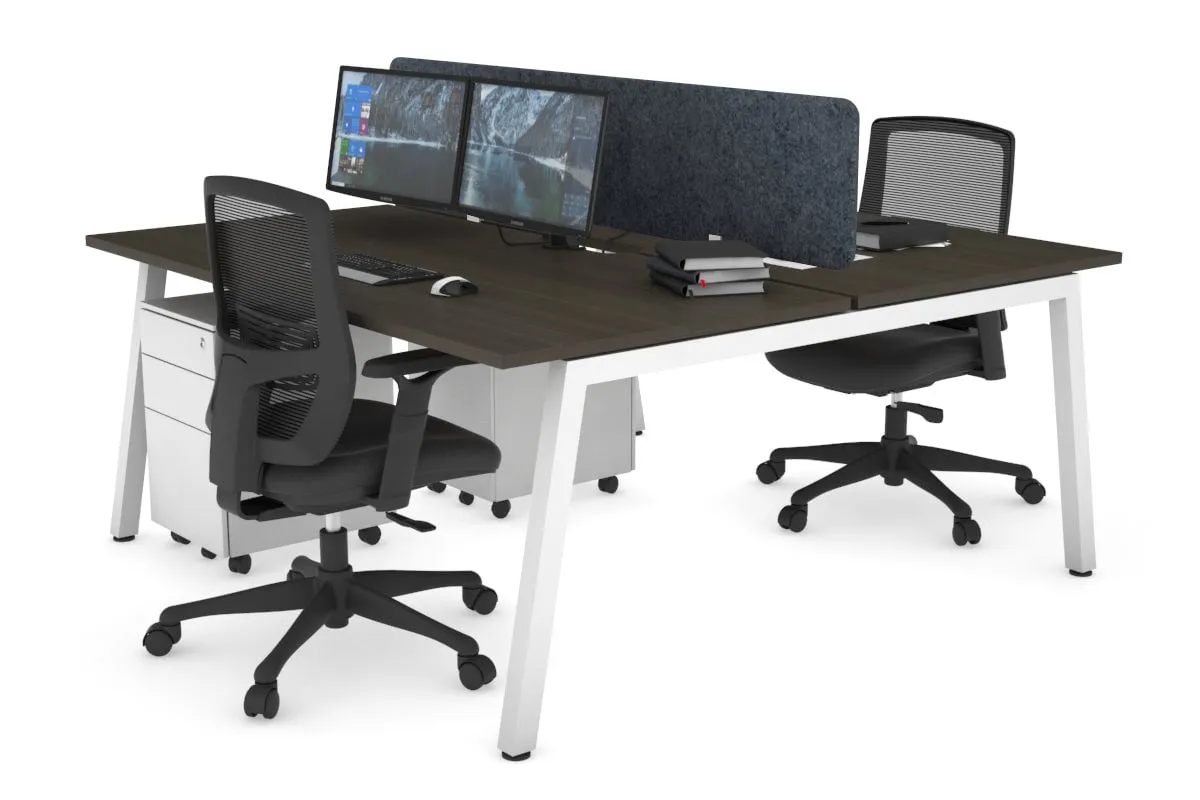 Quadro 2 Person Office Workstation [1600L x 800W with Cable Scallop]