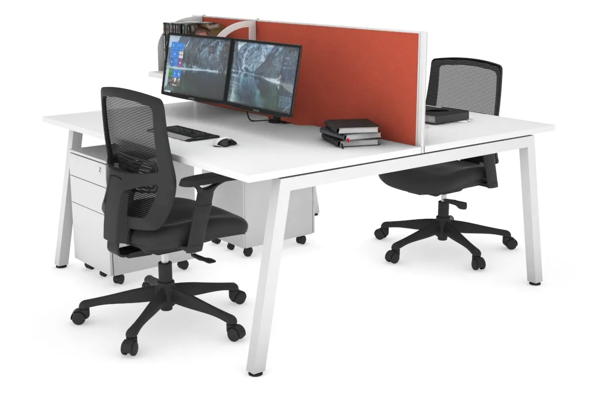 Quadro 2 Person Office Workstation [1600L x 800W with Cable Scallop]