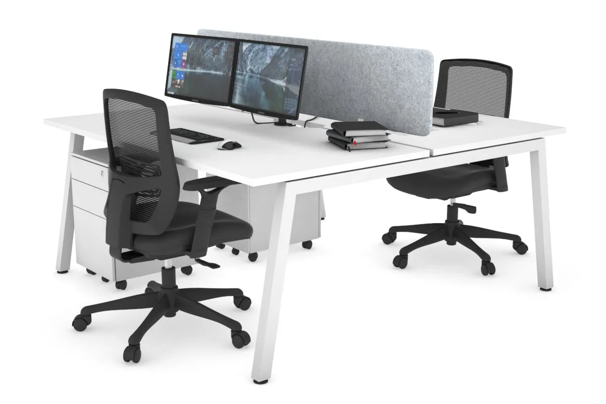 Quadro 2 Person Office Workstation [1600L x 800W with Cable Scallop]