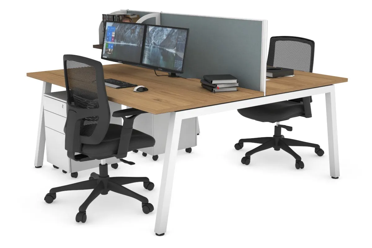 Quadro 2 Person Office Workstation [1600L x 800W with Cable Scallop]