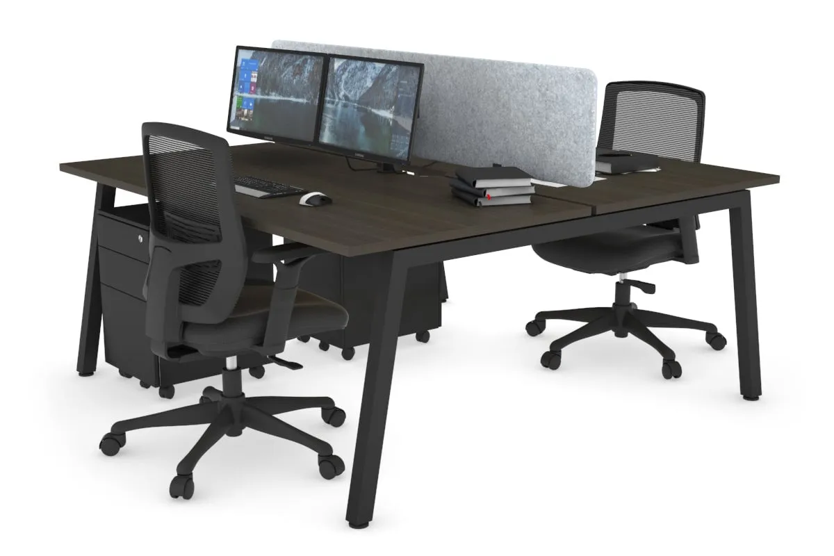 Quadro 2 Person Office Workstation [1600L x 800W with Cable Scallop]