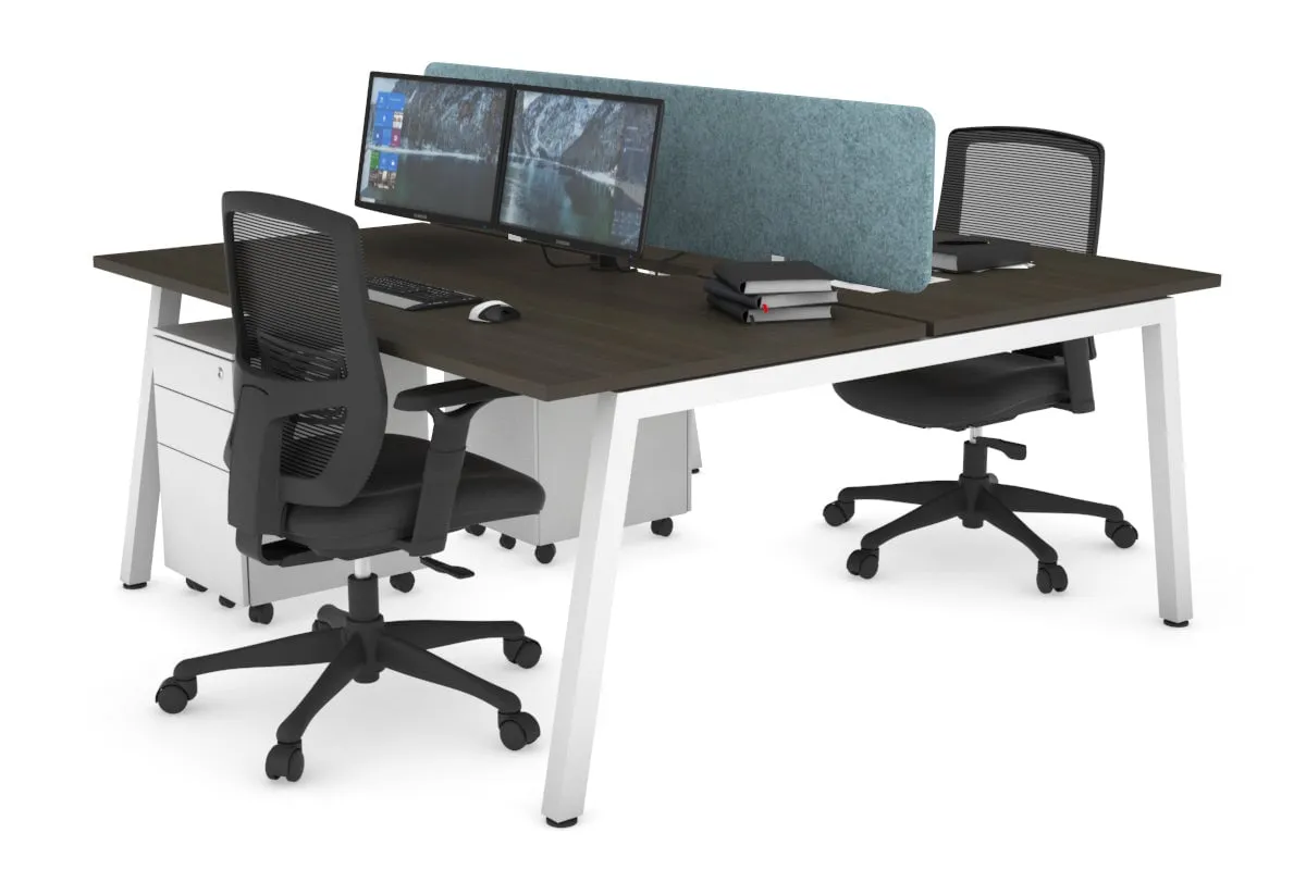 Quadro 2 Person Office Workstation [1600L x 800W with Cable Scallop]