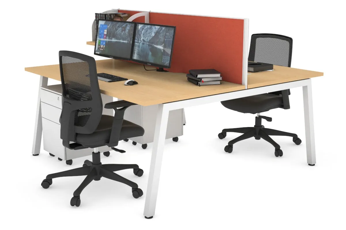 Quadro 2 Person Office Workstation [1600L x 800W with Cable Scallop]