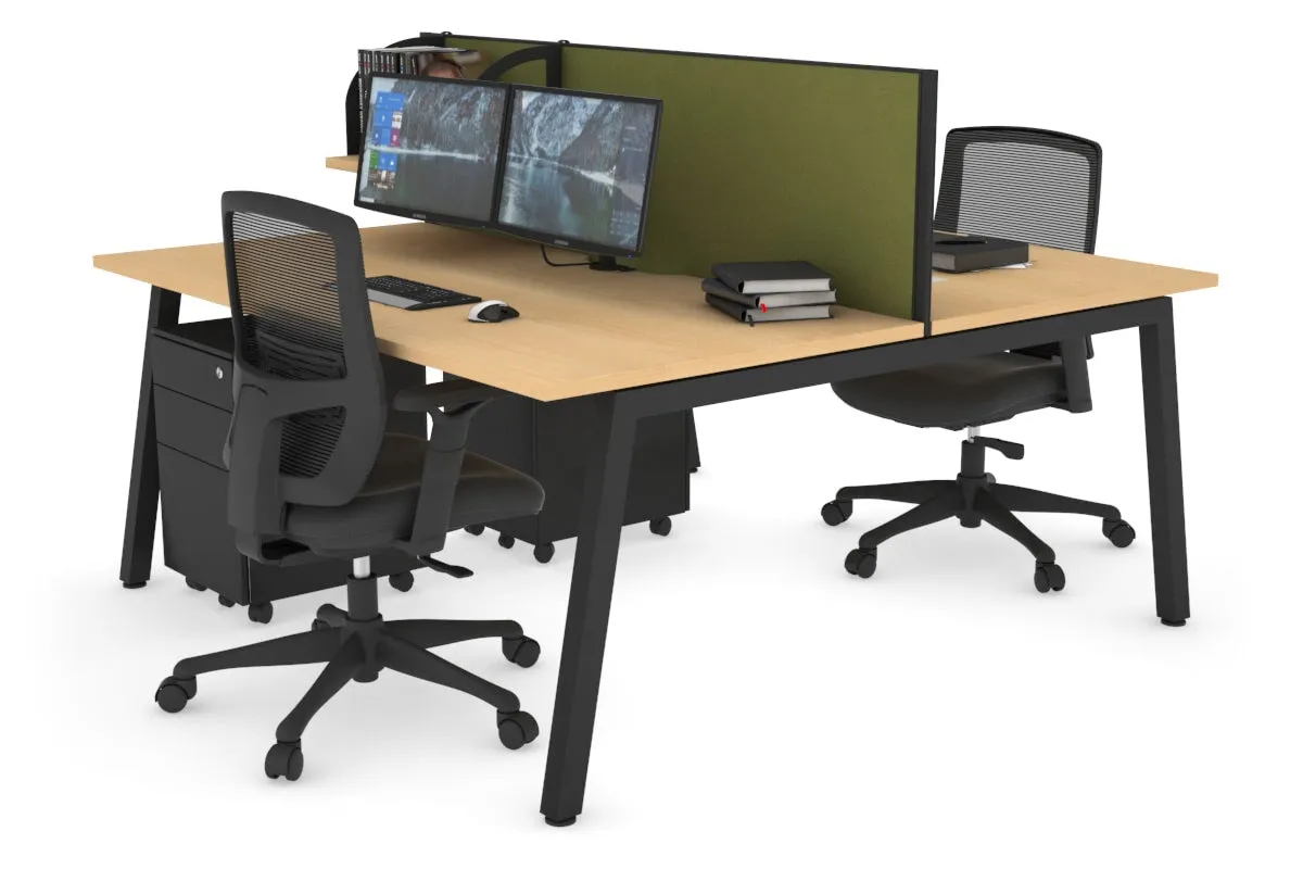 Quadro 2 Person Office Workstation [1600L x 800W with Cable Scallop]
