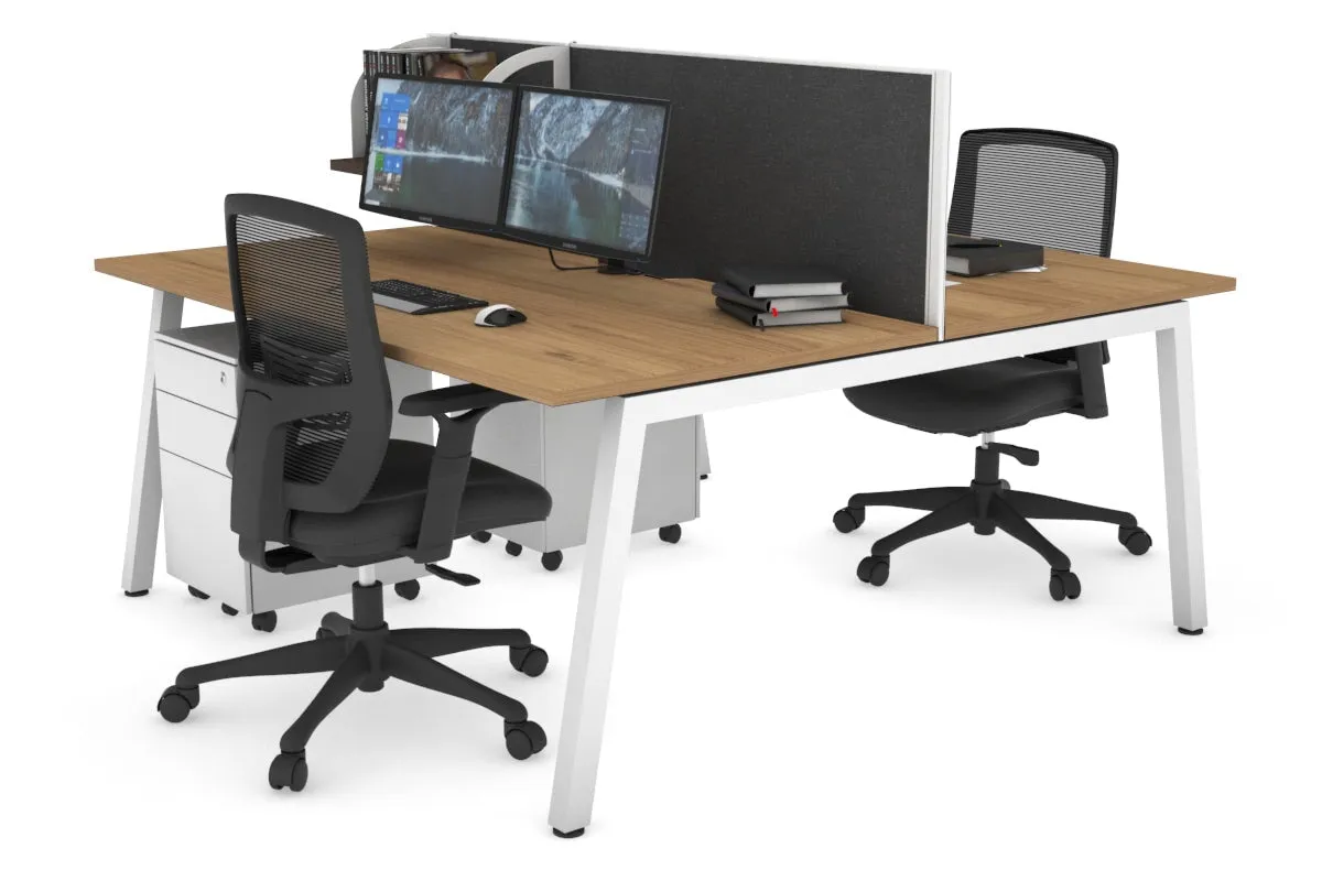 Quadro 2 Person Office Workstation [1600L x 800W with Cable Scallop]