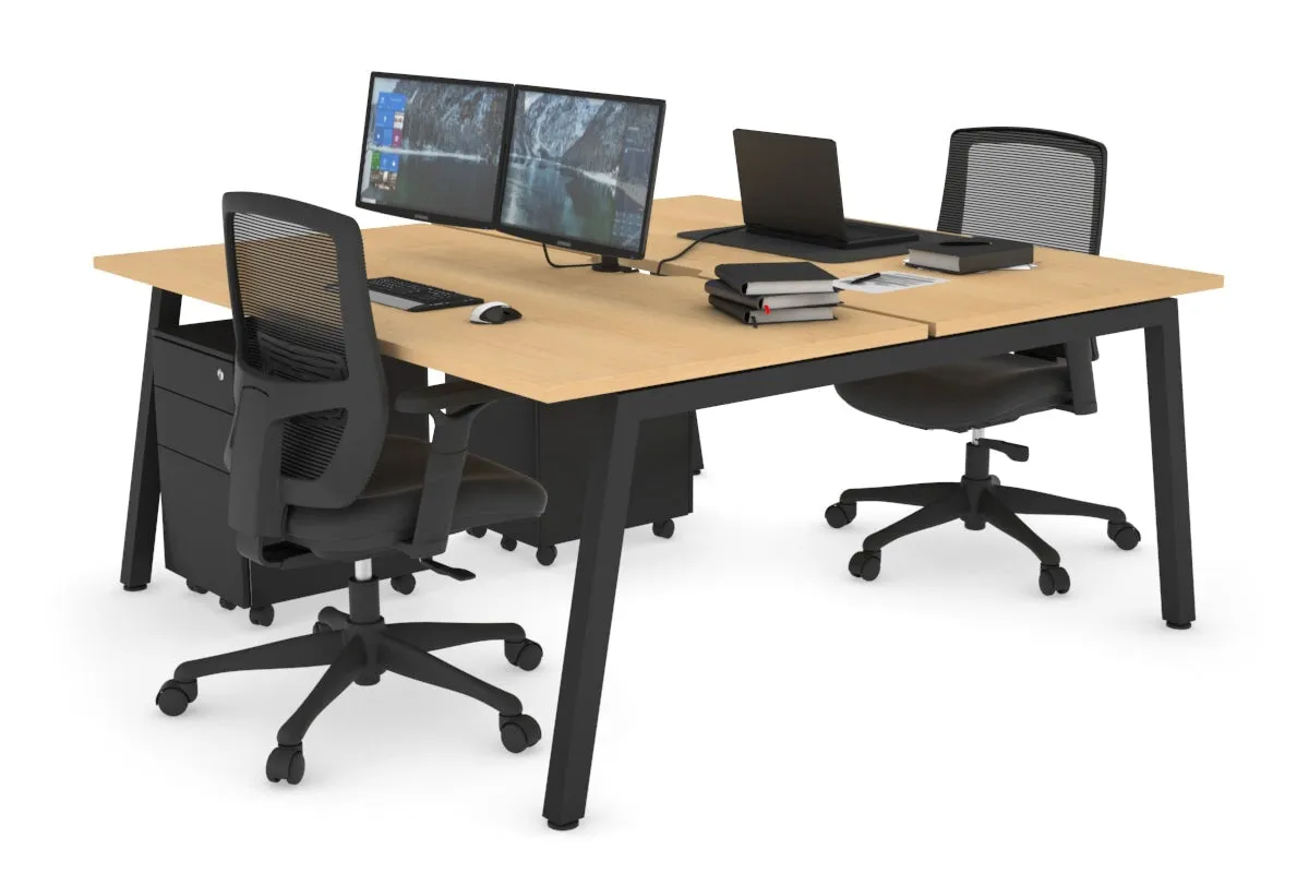 Quadro 2 Person Office Workstation [1600L x 800W with Cable Scallop]
