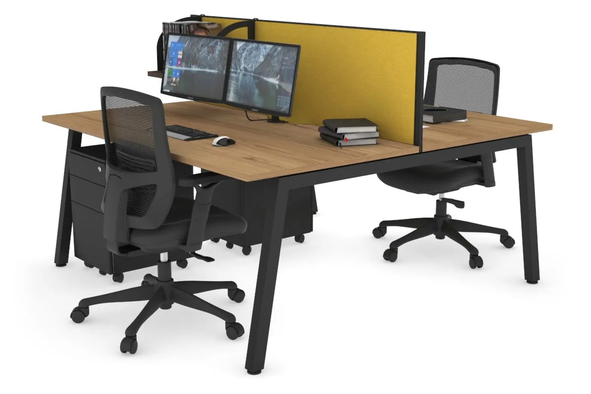 Quadro 2 Person Office Workstation [1600L x 800W with Cable Scallop]