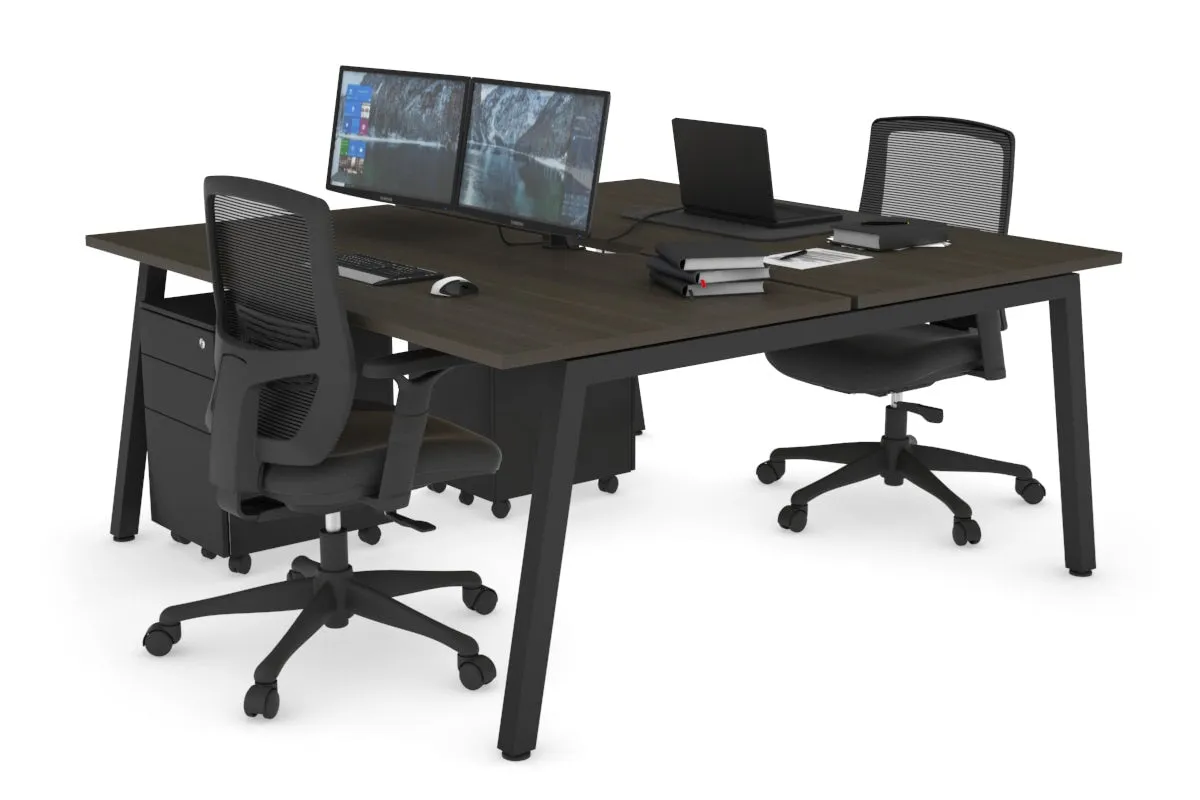 Quadro 2 Person Office Workstation [1600L x 800W with Cable Scallop]