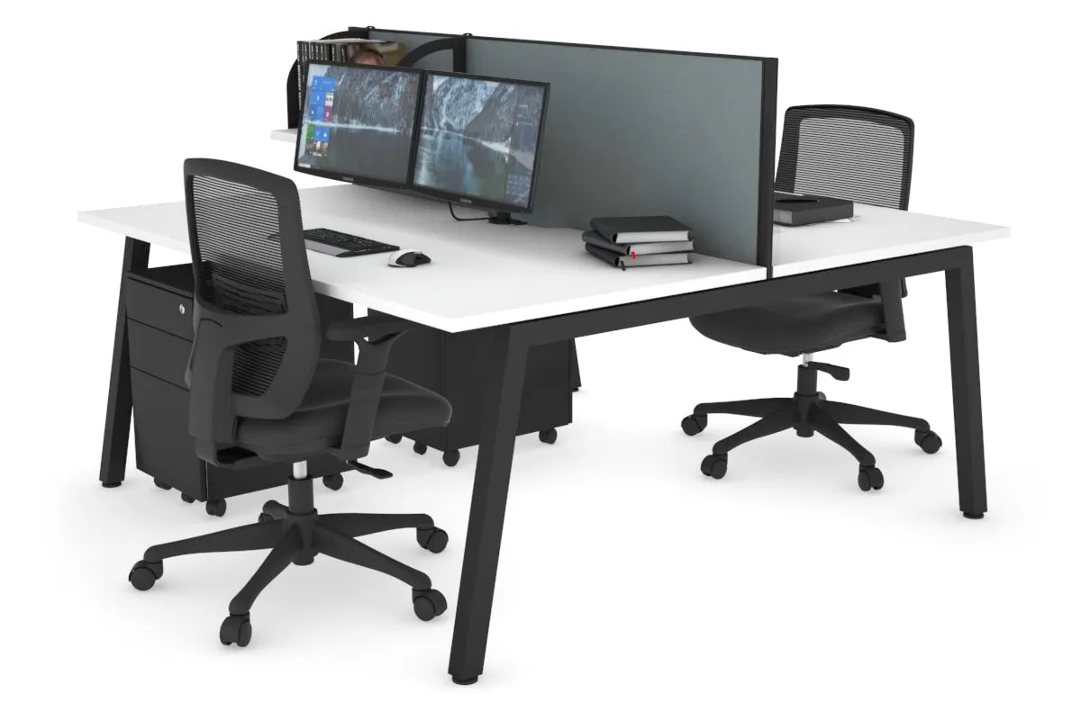 Quadro 2 Person Office Workstation [1600L x 800W with Cable Scallop]